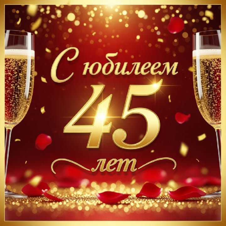 юбилей 45 лет, открытка №3