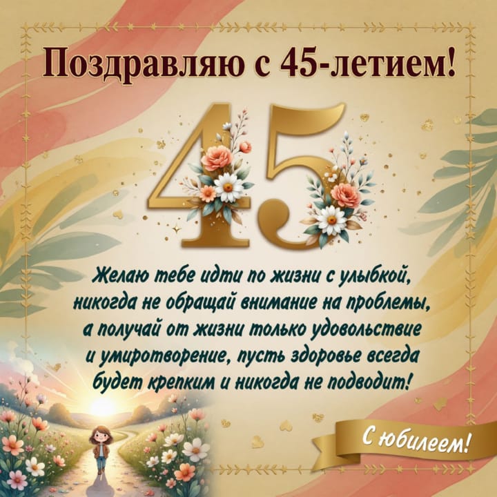 юбилей 45 лет, открытка №31