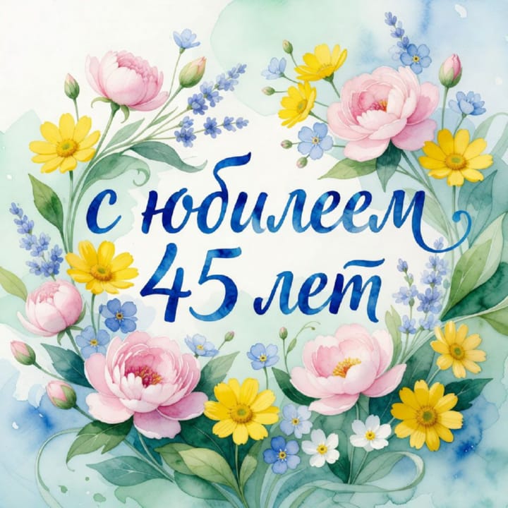 юбилей 45 лет, открытка №35