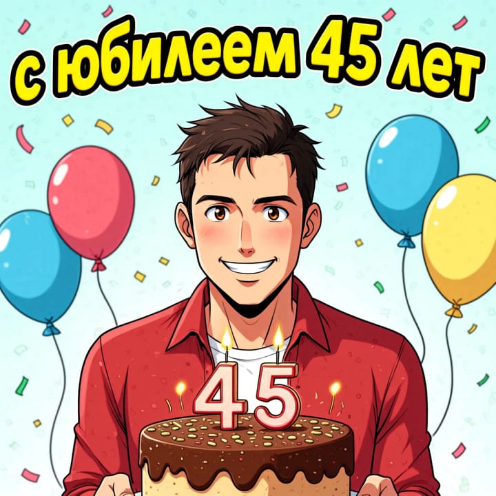 юбилей 45 лет, открытка №36
