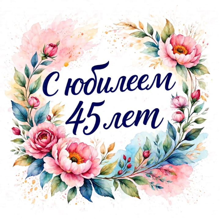 юбилей 45 лет, открытка №39