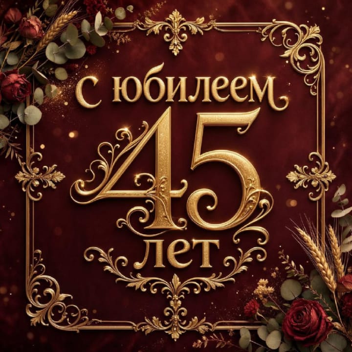 юбилей 45 лет, открытка №43