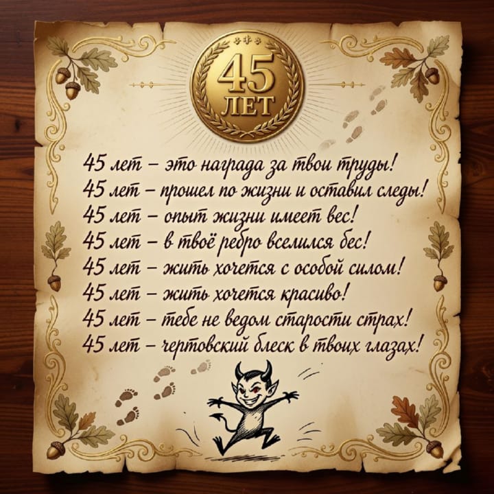 юбилей 45 лет, открытка №44