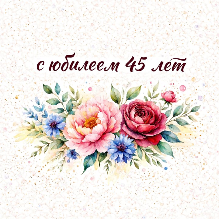 юбилей 45 лет, открытка №46