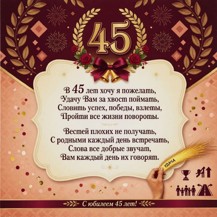 юбилей 45 лет, открытка №47