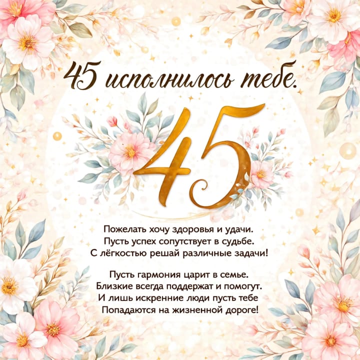 юбилей 45 лет, открытка №48