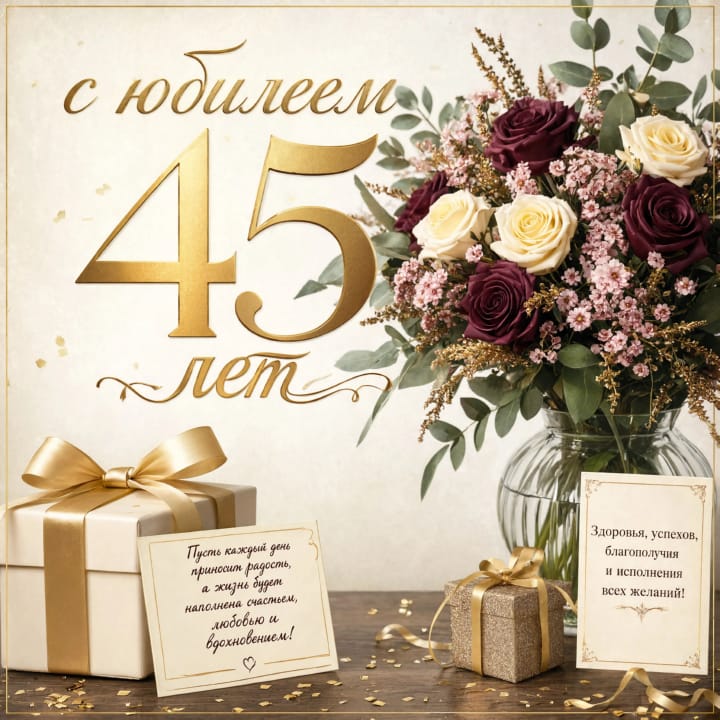 юбилей 45 лет, открытка №50