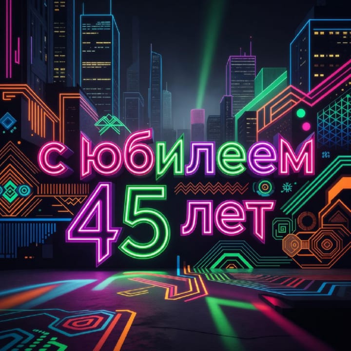 юбилей 45 лет, открытка №51