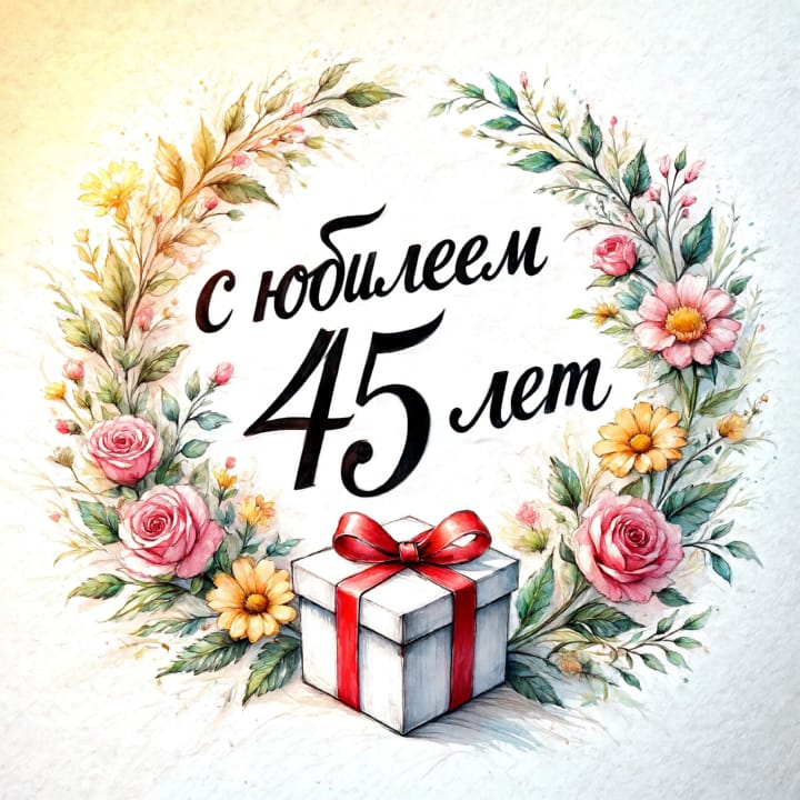 юбилей 45 лет, открытка №53