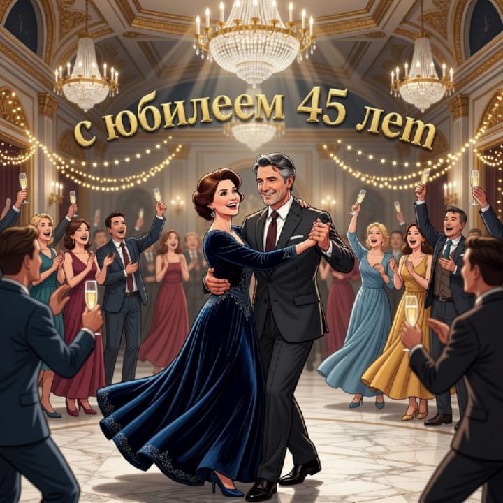 юбилей 45 лет, открытка №56