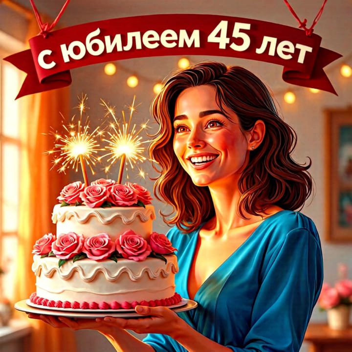 юбилей 45 лет, открытка №57