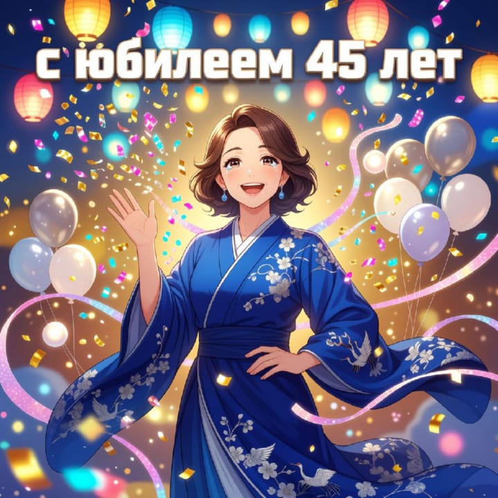 юбилей 45 лет, открытка №58