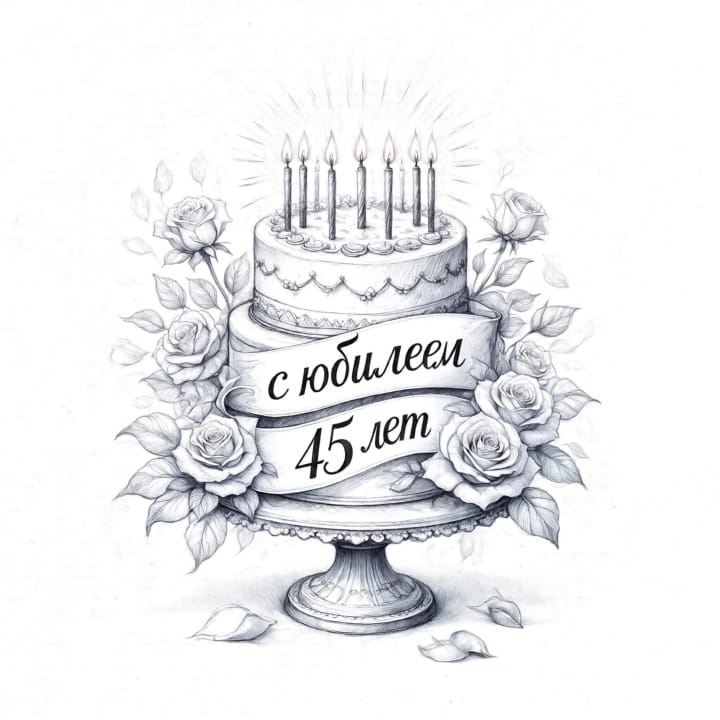 юбилей 45 лет, открытка №6