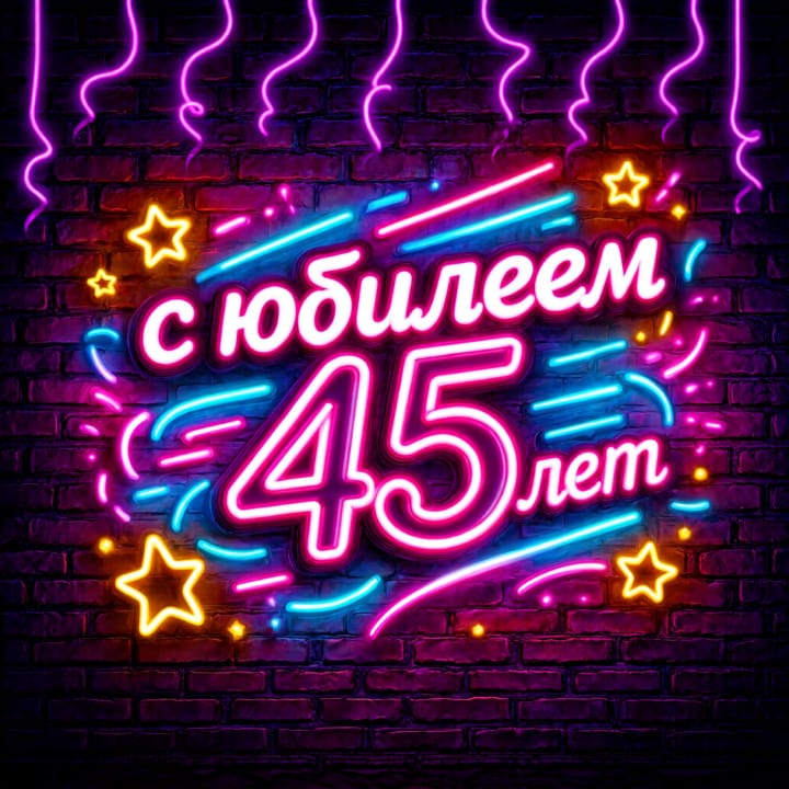 юбилей 45 лет, открытка №61
