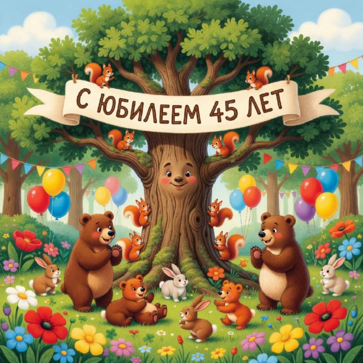 юбилей 45 лет, открытка №64