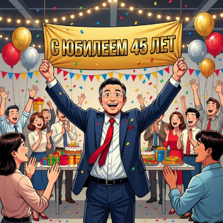 юбилей 45 лет, открытка №68