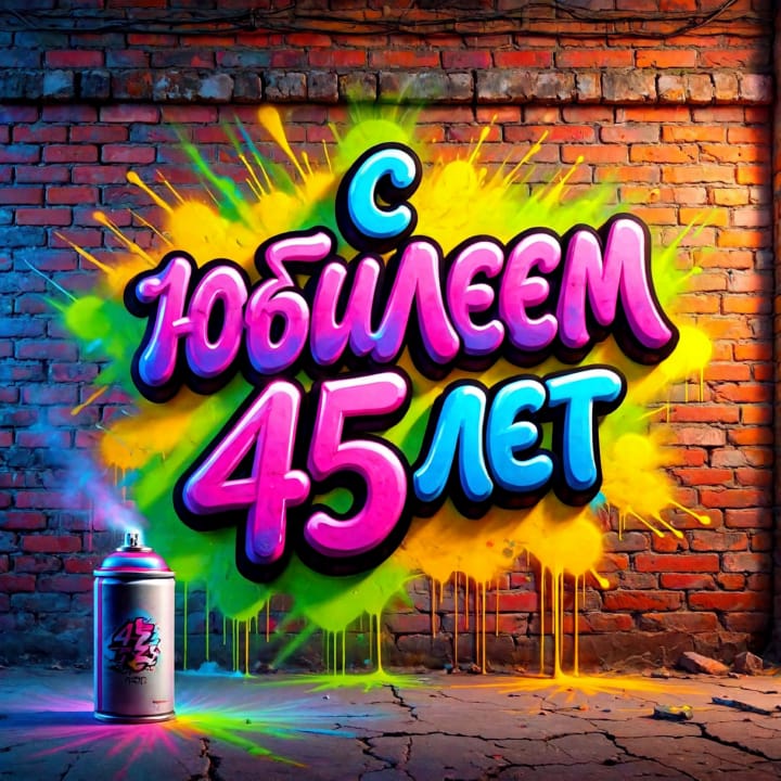 юбилей 45 лет, открытка №70