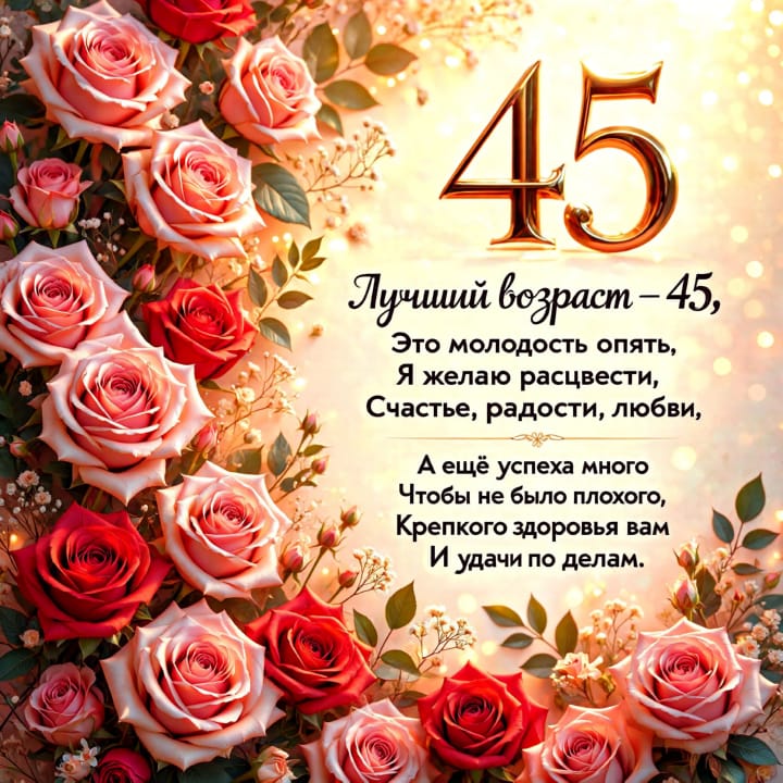 юбилей 45 лет, открытка №71