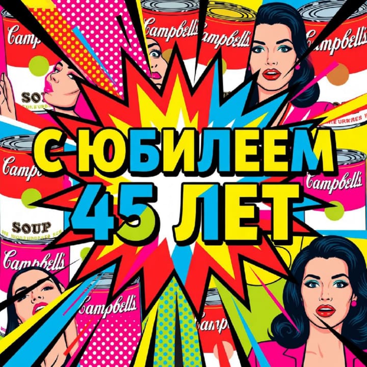 юбилей 45 лет, открытка №73