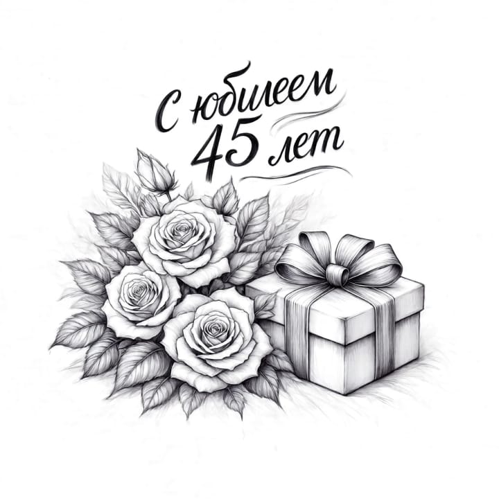 юбилей 45 лет, открытка №8