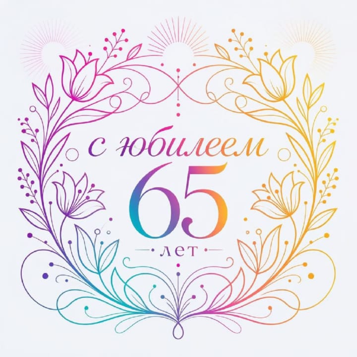 юбилей 65 лет, открытка №12