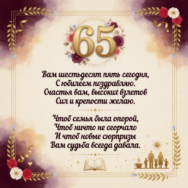 юбилей 65 лет, открытка №14