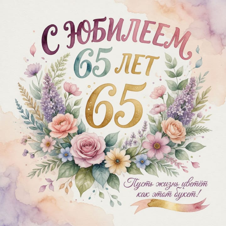 юбилей 65 лет, открытка №16