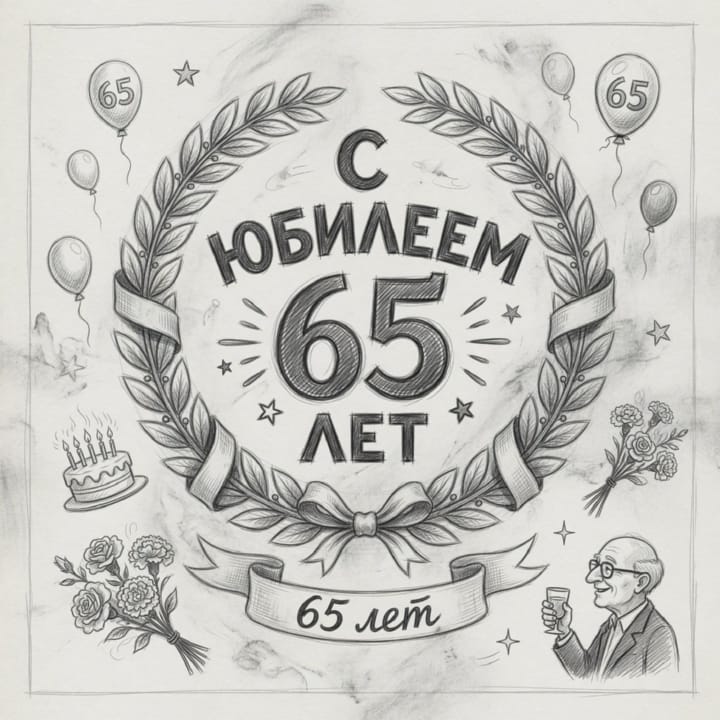 юбилей 65 лет, открытка №18
