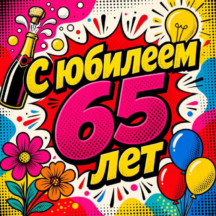 юбилей 65 лет, открытка №2