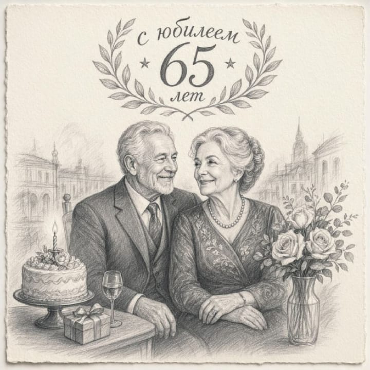 юбилей 65 лет, открытка №20