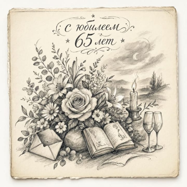 юбилей 65 лет, открытка №23