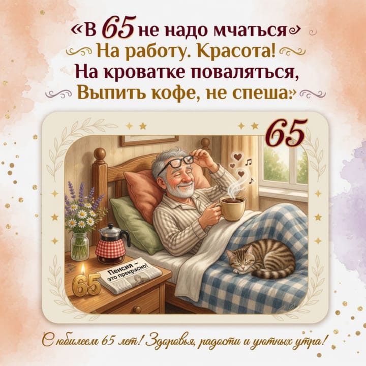 юбилей 65 лет, открытка №24