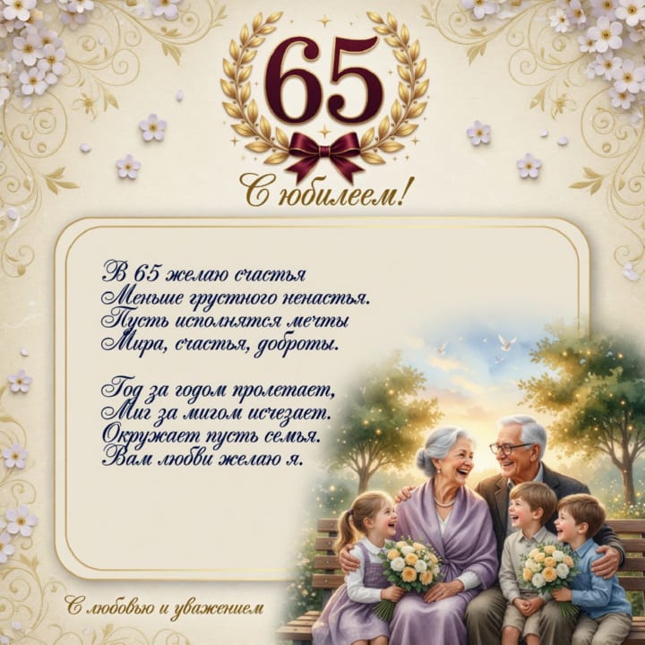 юбилей 65 лет, открытка №26