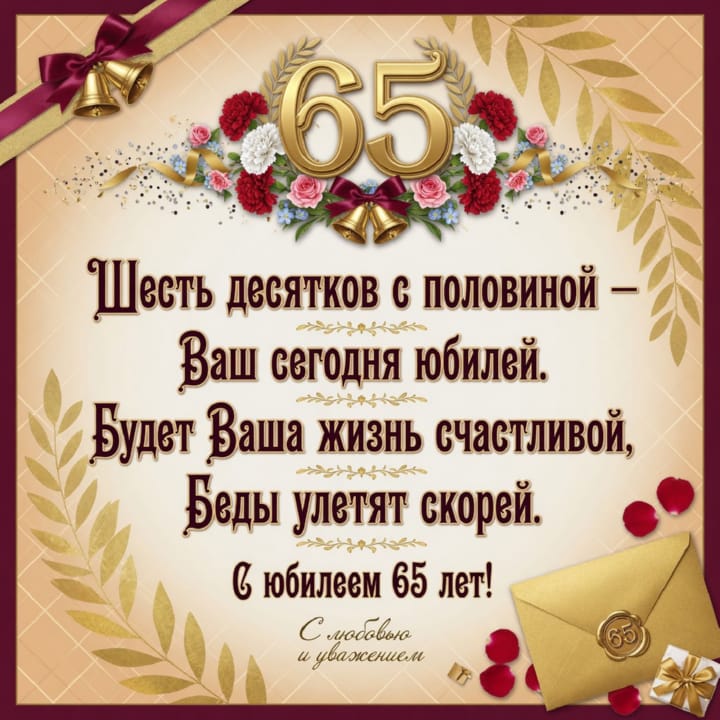 юбилей 65 лет, открытка №27