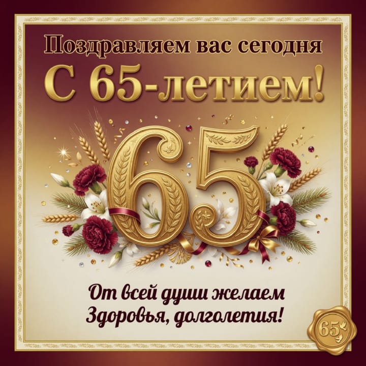 юбилей 65 лет, открытка №28