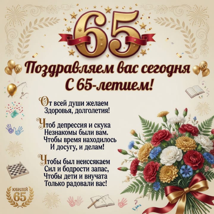 юбилей 65 лет, открытка №31