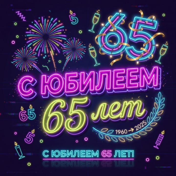 юбилей 65 лет, открытка №32