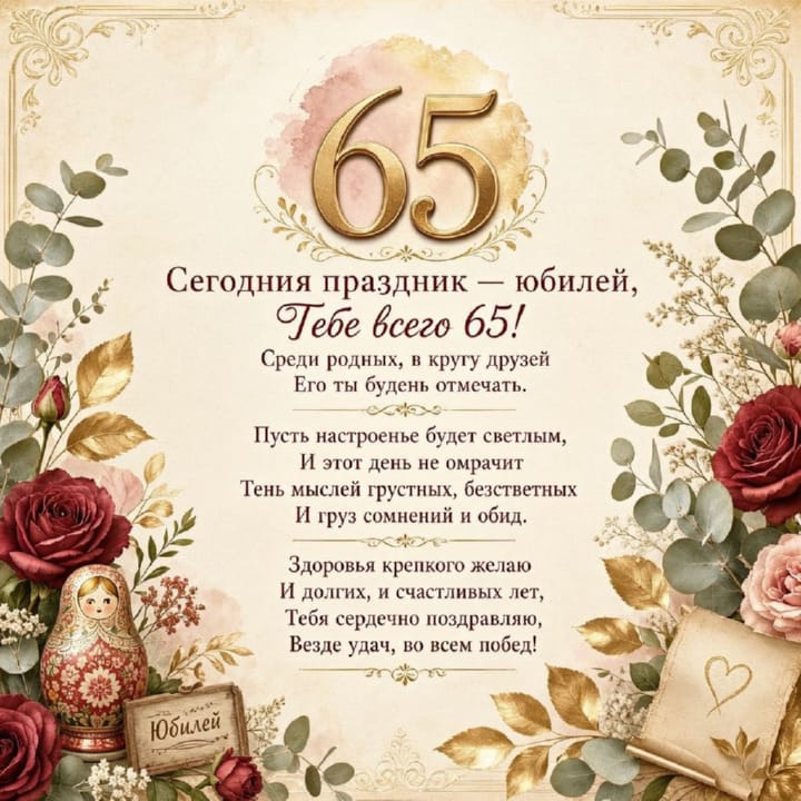 юбилей 65 лет, открытка №33