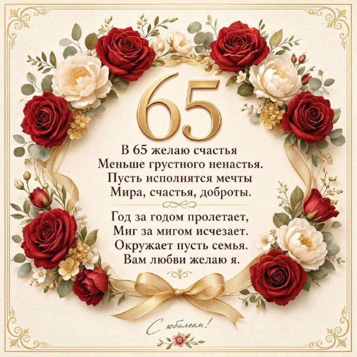 юбилей 65 лет, открытка №34