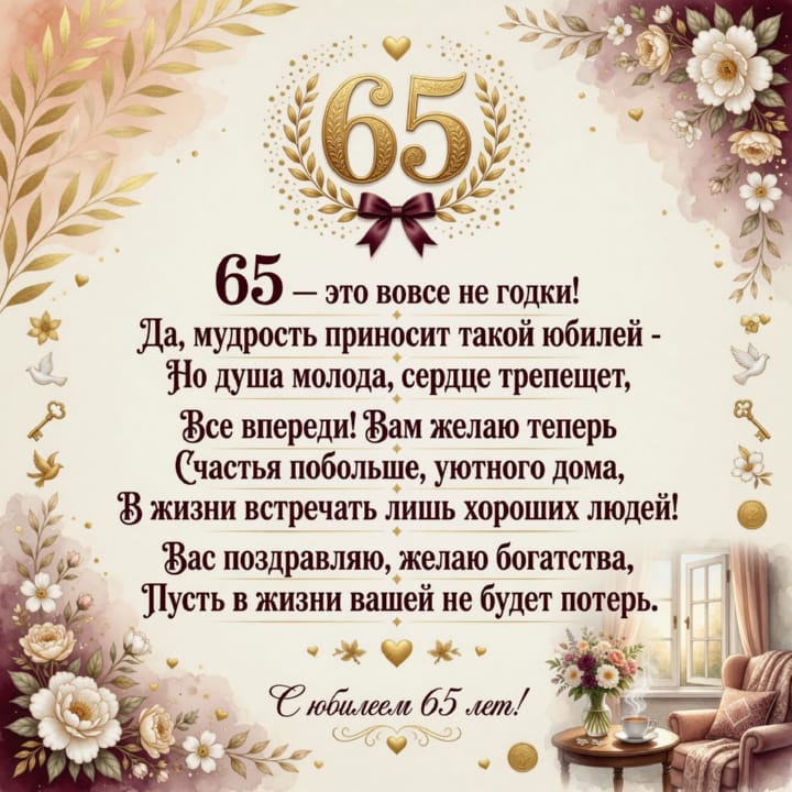 юбилей 65 лет, открытка №35