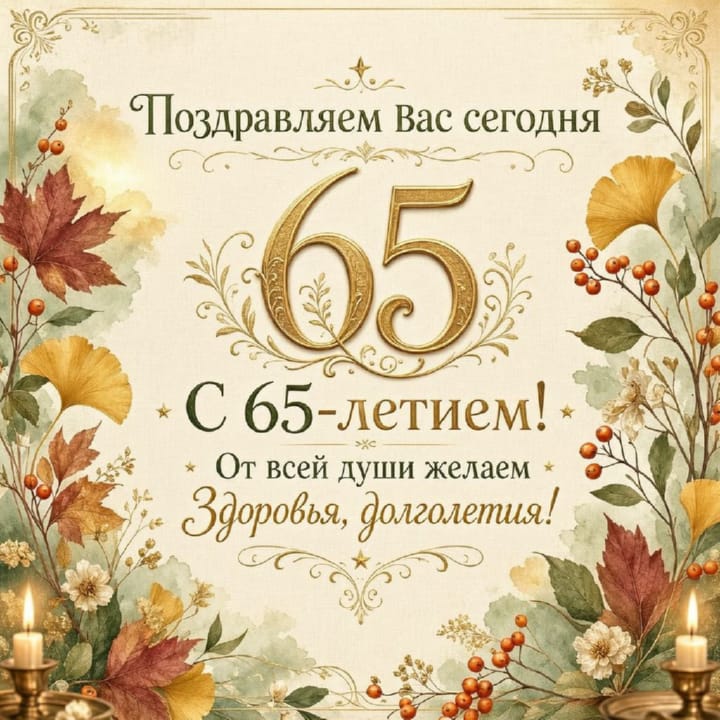 юбилей 65 лет, открытка №36