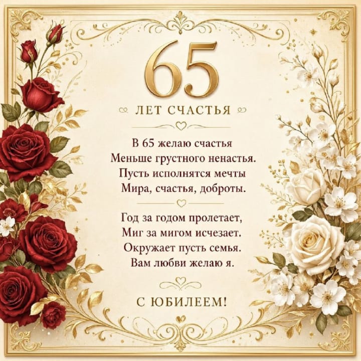 юбилей 65 лет, открытка №38
