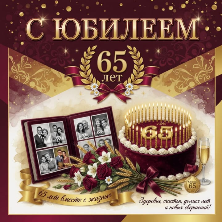 юбилей 65 лет, открытка №39