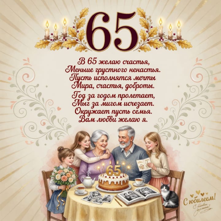 юбилей 65 лет, открытка №4