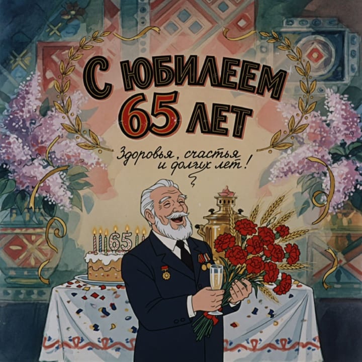 юбилей 65 лет, открытка №41