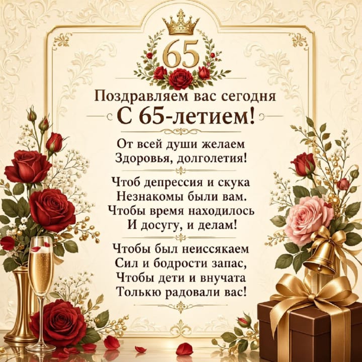 юбилей 65 лет, открытка №46