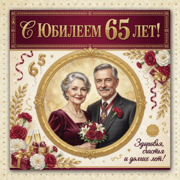 юбилей 65 лет, открытка №52