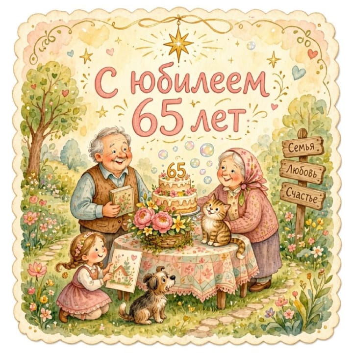 юбилей 65 лет, открытка №54