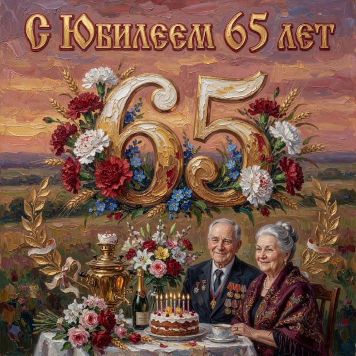 юбилей 65 лет, открытка №58