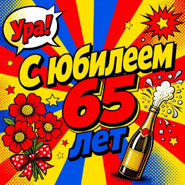 юбилей 65 лет, открытка №62
